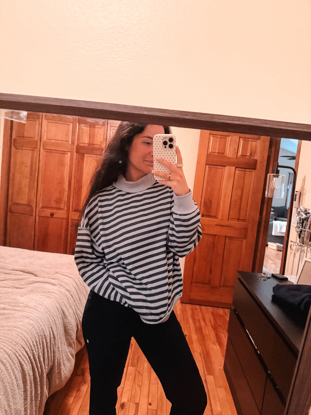 Harper Stripe Mockneck