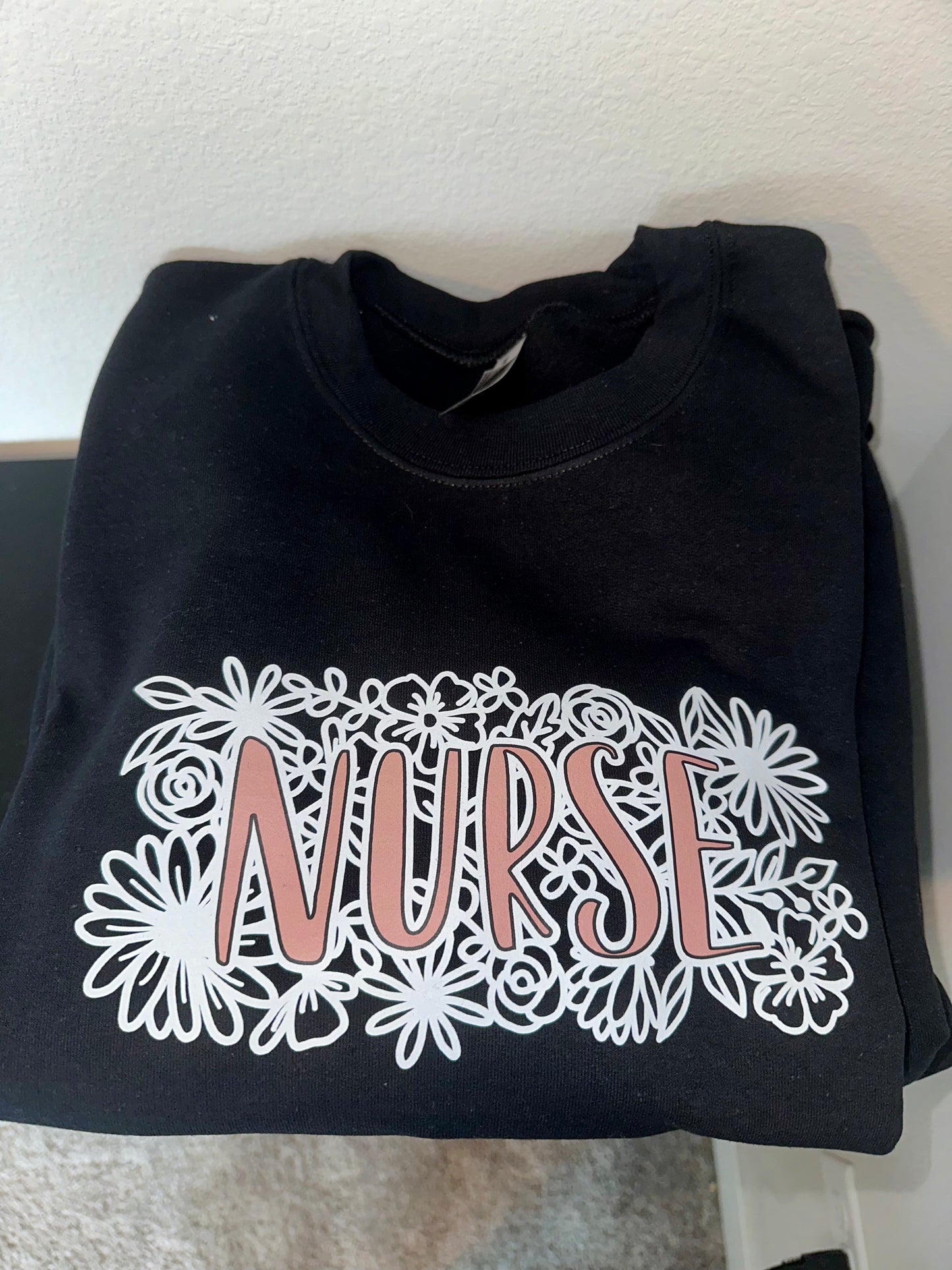 Nurse Floral Crewneck