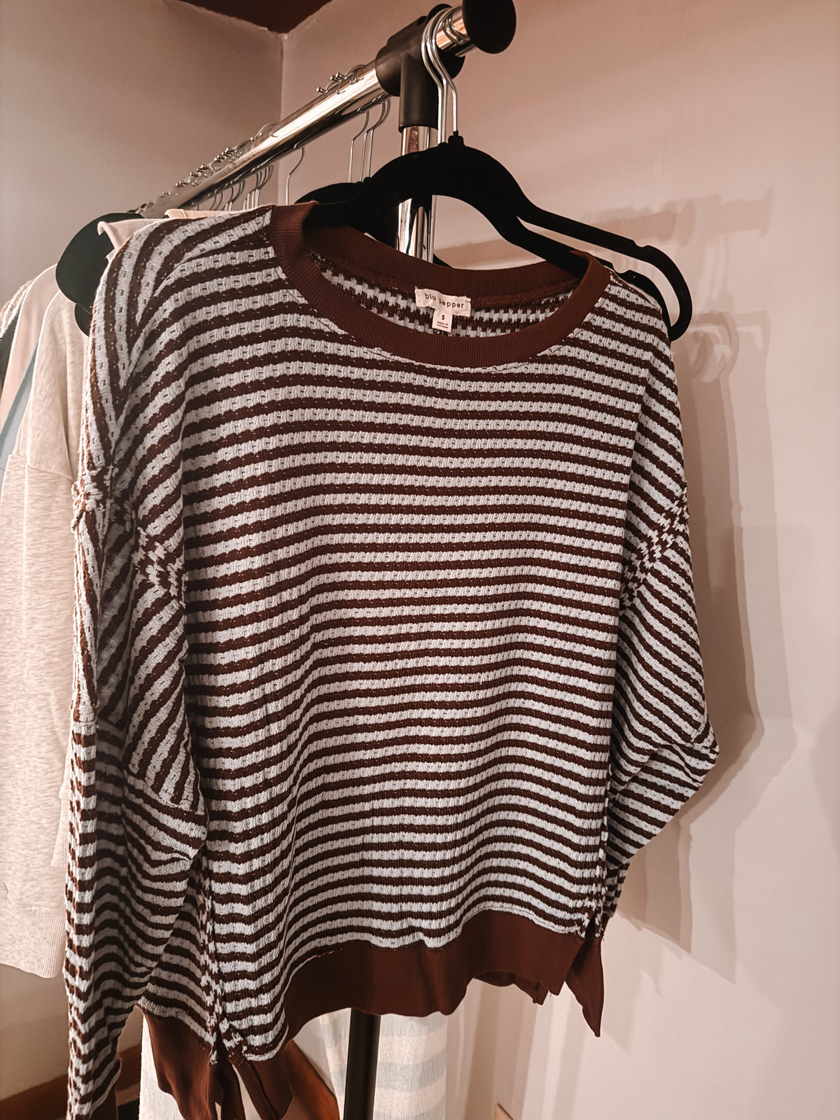 Blu Pepper Brown & Blue Sweater