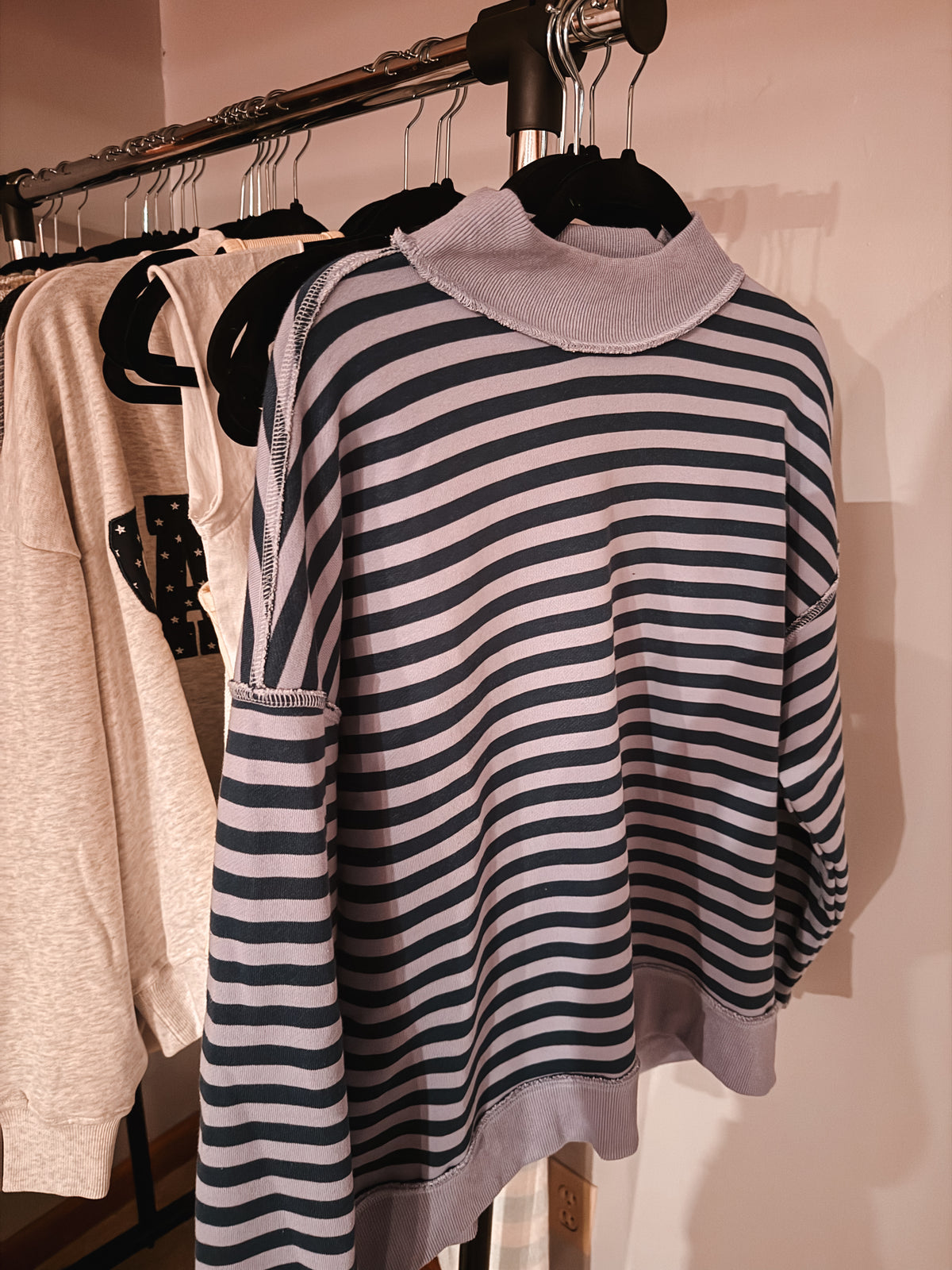Harper Stripe Mockneck