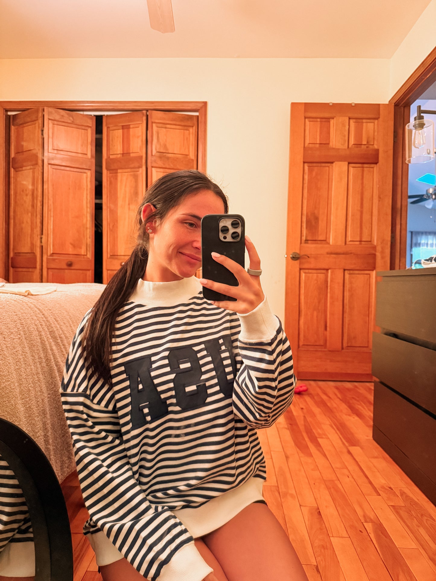 USA Stripe Mockneck