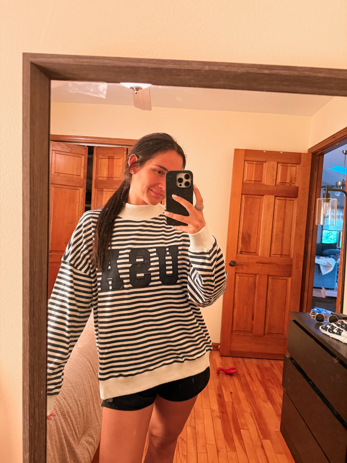 USA Stripe Mockneck