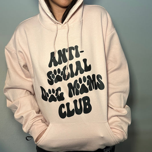 Anti-social dog mom club hoodie